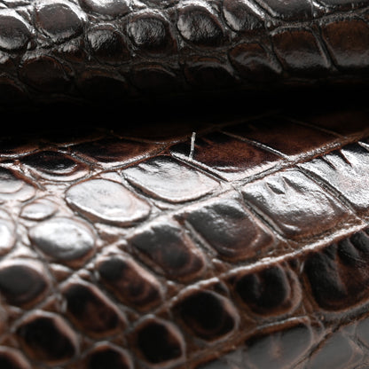 Christian Louboutin Crocodile Embossed Calfskin Loubi Twist Zip Clutch Bag Brown 7 of 10
