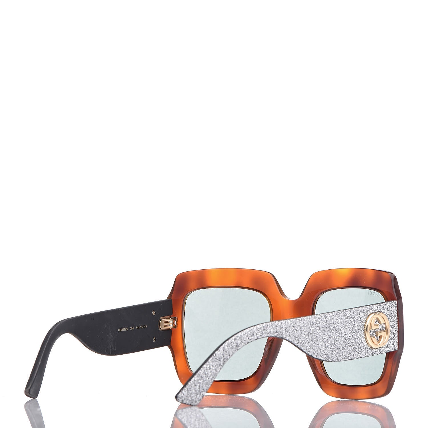 Gucci Square Frame GG0102S Sunglasses Glitter Silver Multi 7 of 16