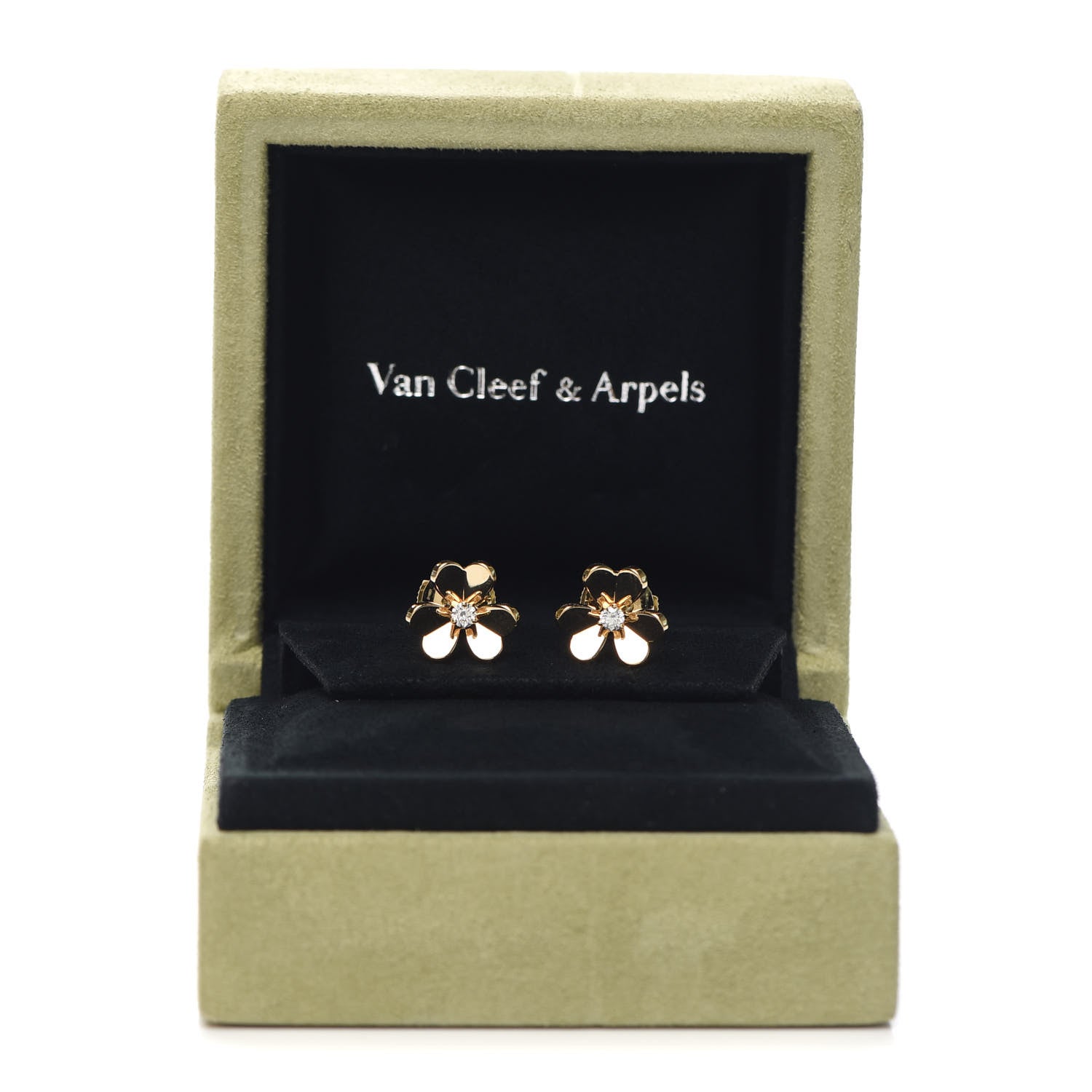 Van Cleef & Arpels 18K Yellow Gold Diamond Mini Frivole Earrings 5 of 5