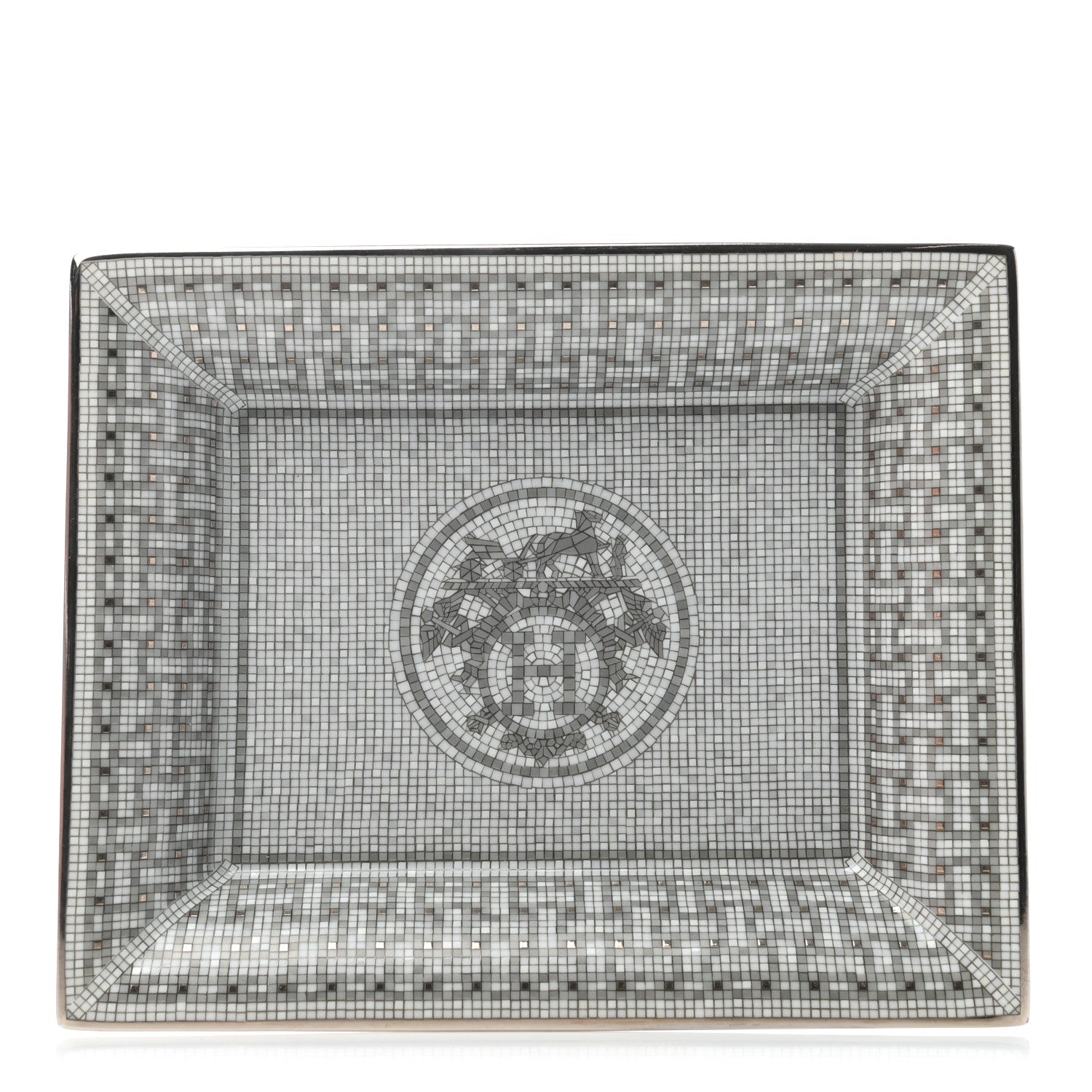 Hermes Porcelain Mosaique Au 24 Platine Change Tray 1 of 7