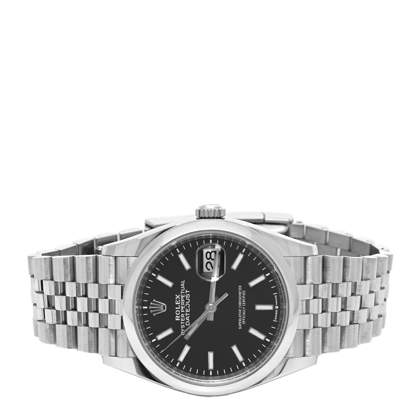 Stainless Steel 36mm Oyster Perpetual Datejust Watch Bright Black 126200