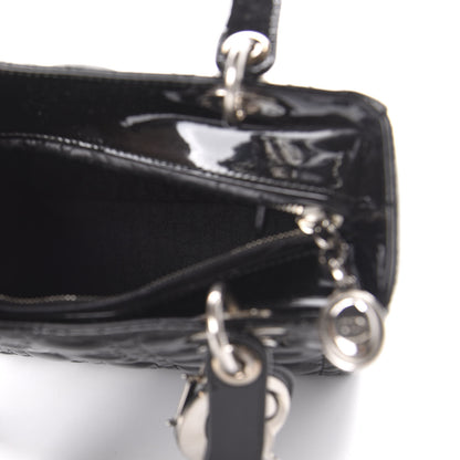 Christian Dior Patent Cannage Medium Lady Dior Black 5 of 9