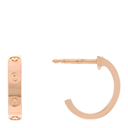 Cartier 18K Pink Gold Small LOVE Hoop Earrings 1 of 5