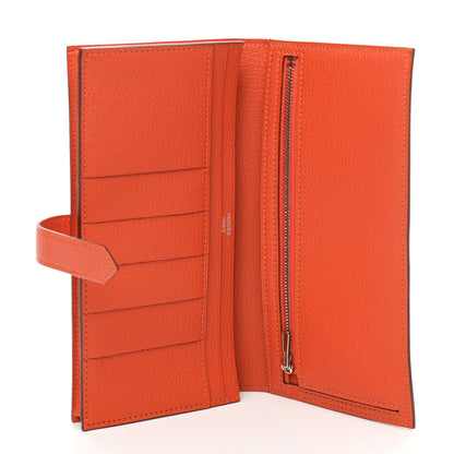 Hermes Chevre Mysore Bearn Gusset Wallet Orange 5 of 7