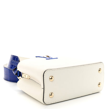 Louis Vuitton Taurillon Crocodile Capucines Mini White Bleu Santorin 4 of 10