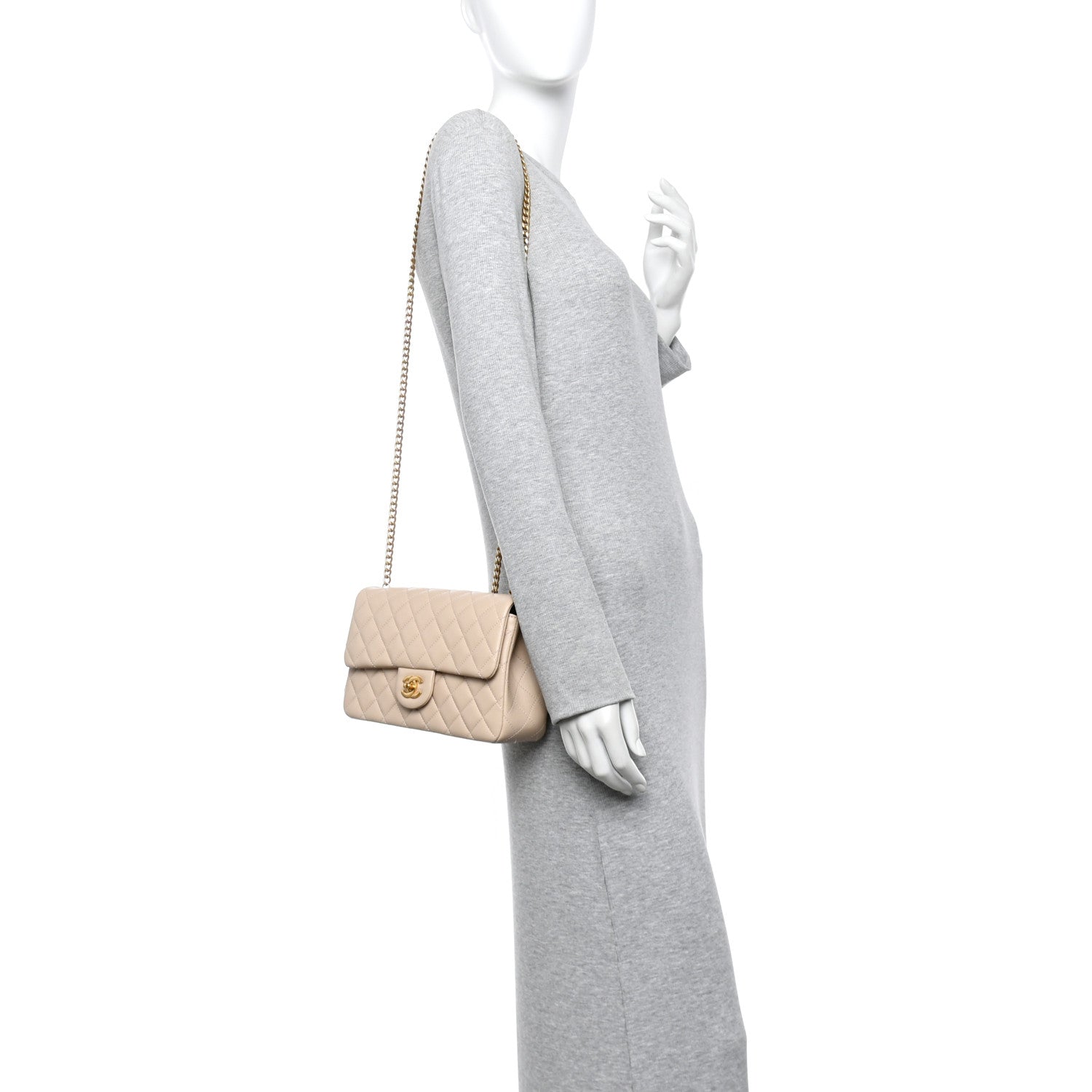 Chanel Lambskin Quilted Small Sweet Camellia Flap Beige 2 of 10