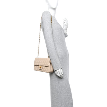 Chanel Lambskin Quilted Small Sweet Camellia Flap Beige 2 of 10