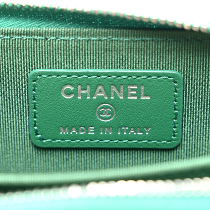 Chanel Caviar Quilted Zip Card Holder Green 6 of 8