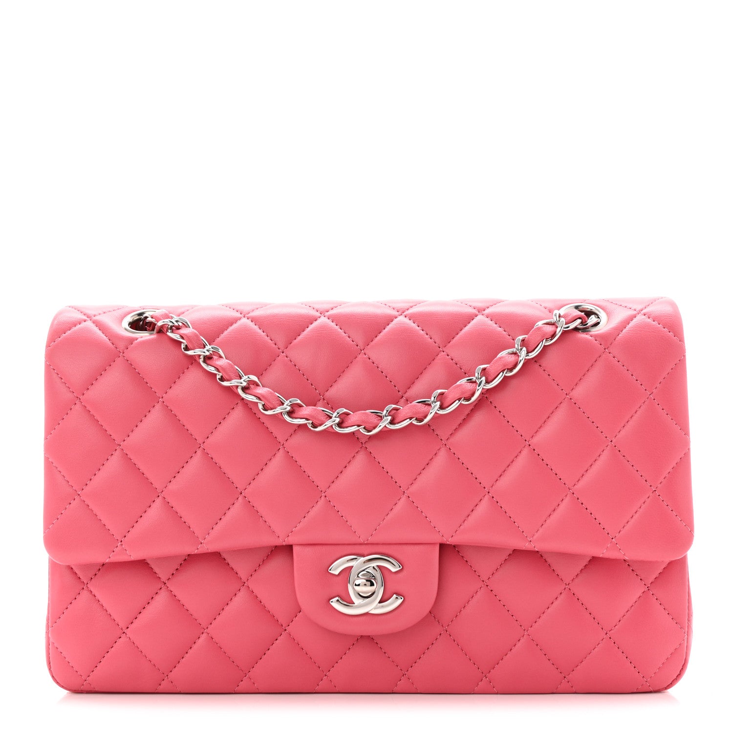 Chanel Lambskin Quilted Medium Double Flap Pink 1 of 11