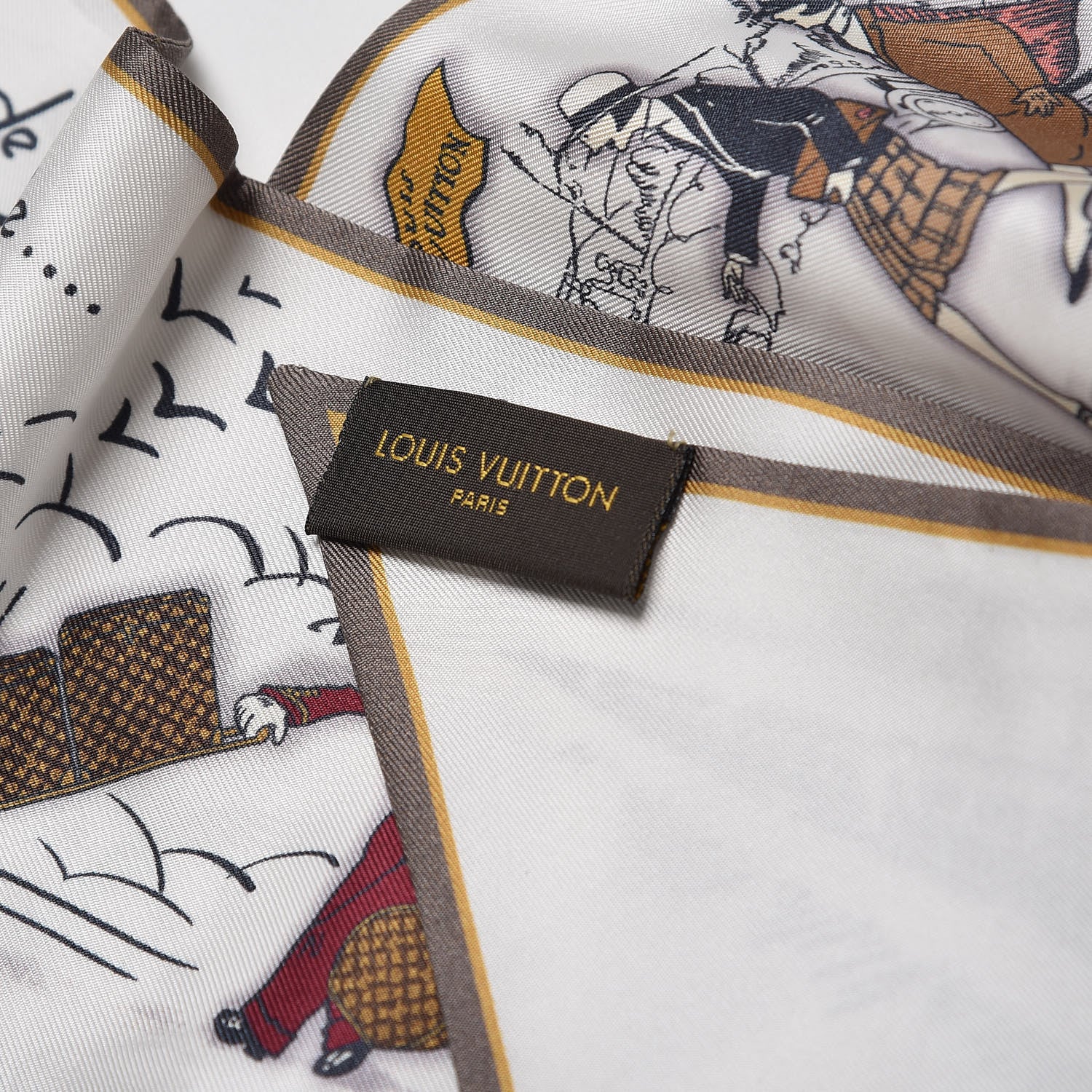 Louis Vuitton Silk LV Comics Bandeau Taupe 3 of 4