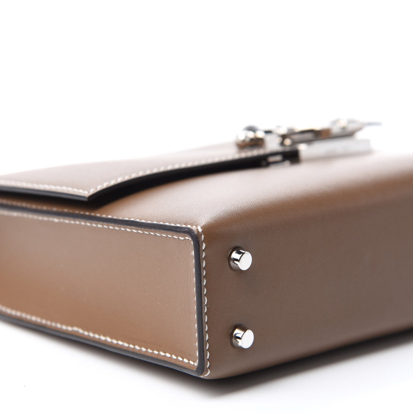 Tadelakt Mini Verrou Chaine Bag Etoupe