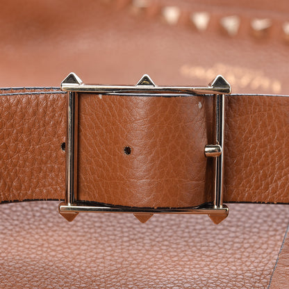 Valentino Garavani Pebbled Calfskin Large Rockstud Flip-Lock Messenger Bag Light Cuir 10 of 16