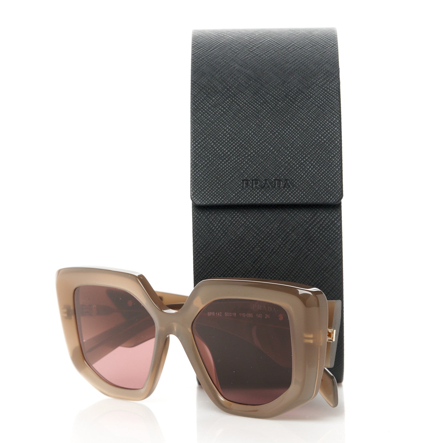 Prada Acetate Symbole Sunglasses SPR 14Z Taupe 8 of 8