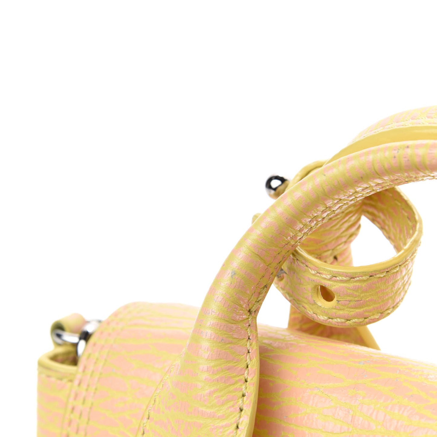 Shark Embossed Textured Calfskin Mini Pashli Satchel Mimosa Petal