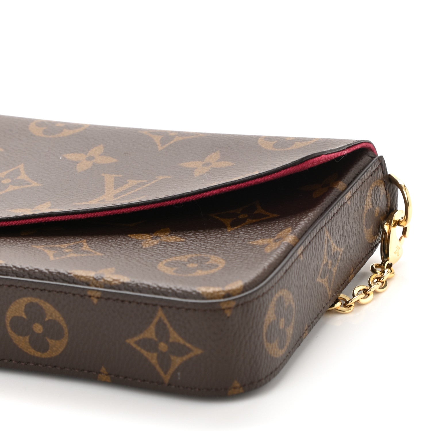Louis Vuitton Monogram Pochette Felicie Chain Wallet Fuchsia 10 of 11