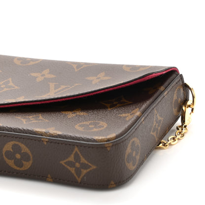 Louis Vuitton Monogram Pochette Felicie Chain Wallet Fuchsia 10 of 11