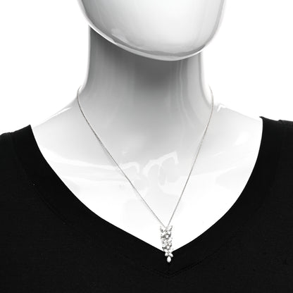 Tiffany Platinum Diamond Victoria Mixed Cluster Drop Pendant Necklace 2 of 5