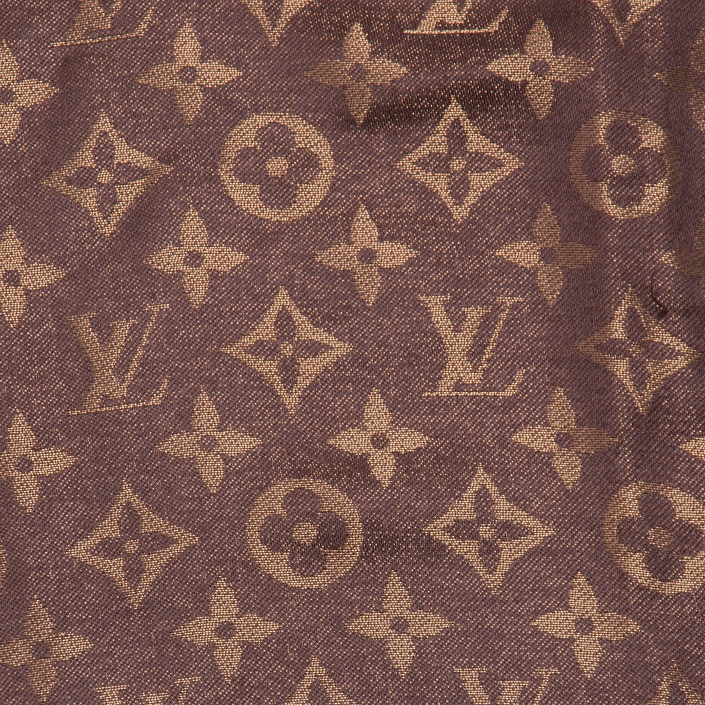 Silk Lurex Wool Monogram Shine Shawl Brown