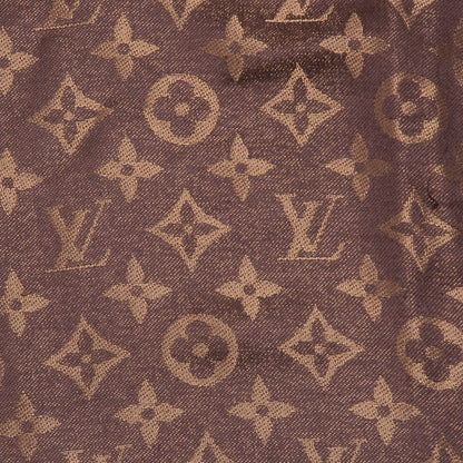 Louis Vuitton Silk Lurex Wool Monogram Shine Shawl Brown 1 of 5