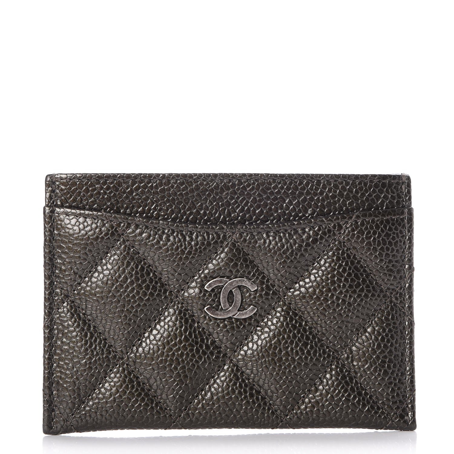 Chanel Caviar Quilted Card Holder Charcoal 1 of 8
