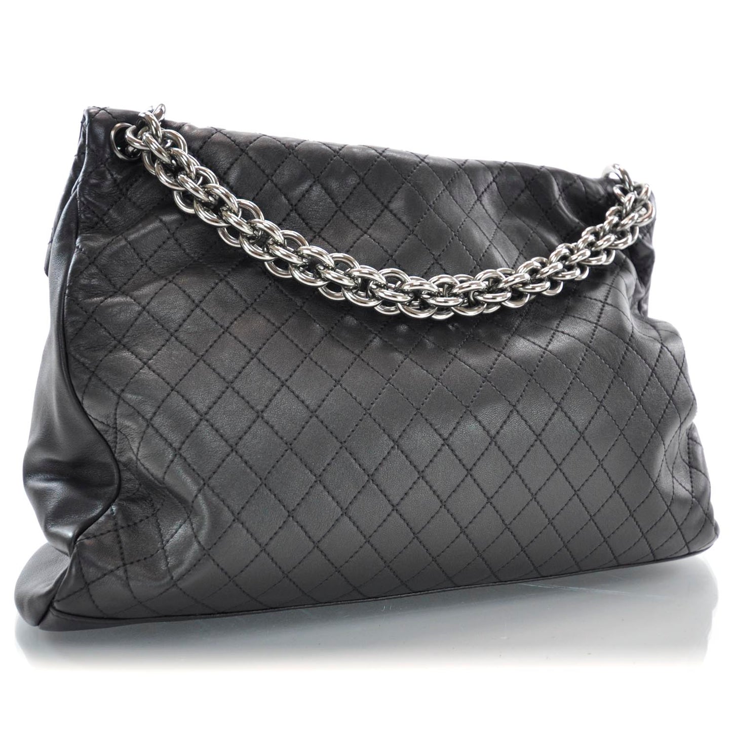 Lambskin Quilted New Lock Flap Black