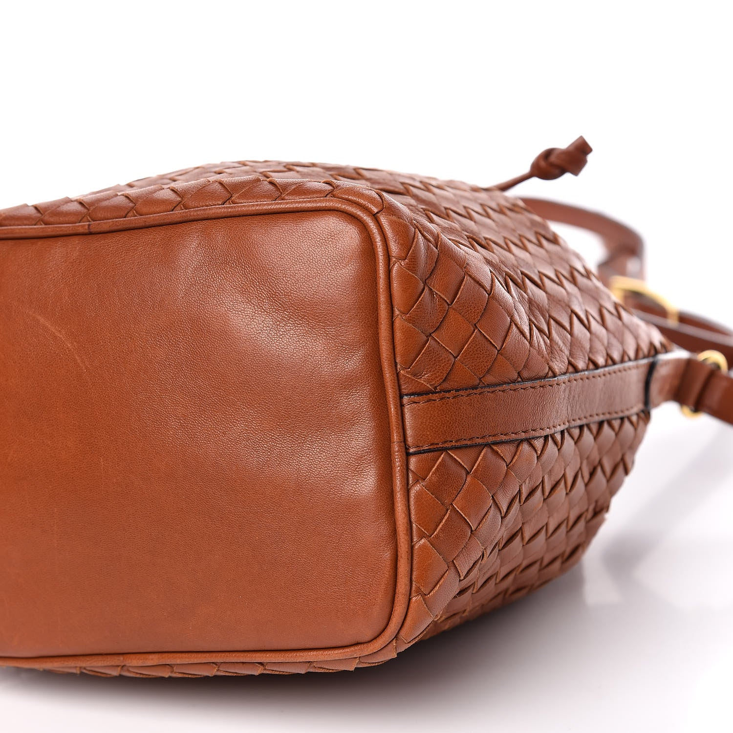 Bottega Veneta Nappa Intrecciato Drawstring Bucket Bag Tan 6 of 19