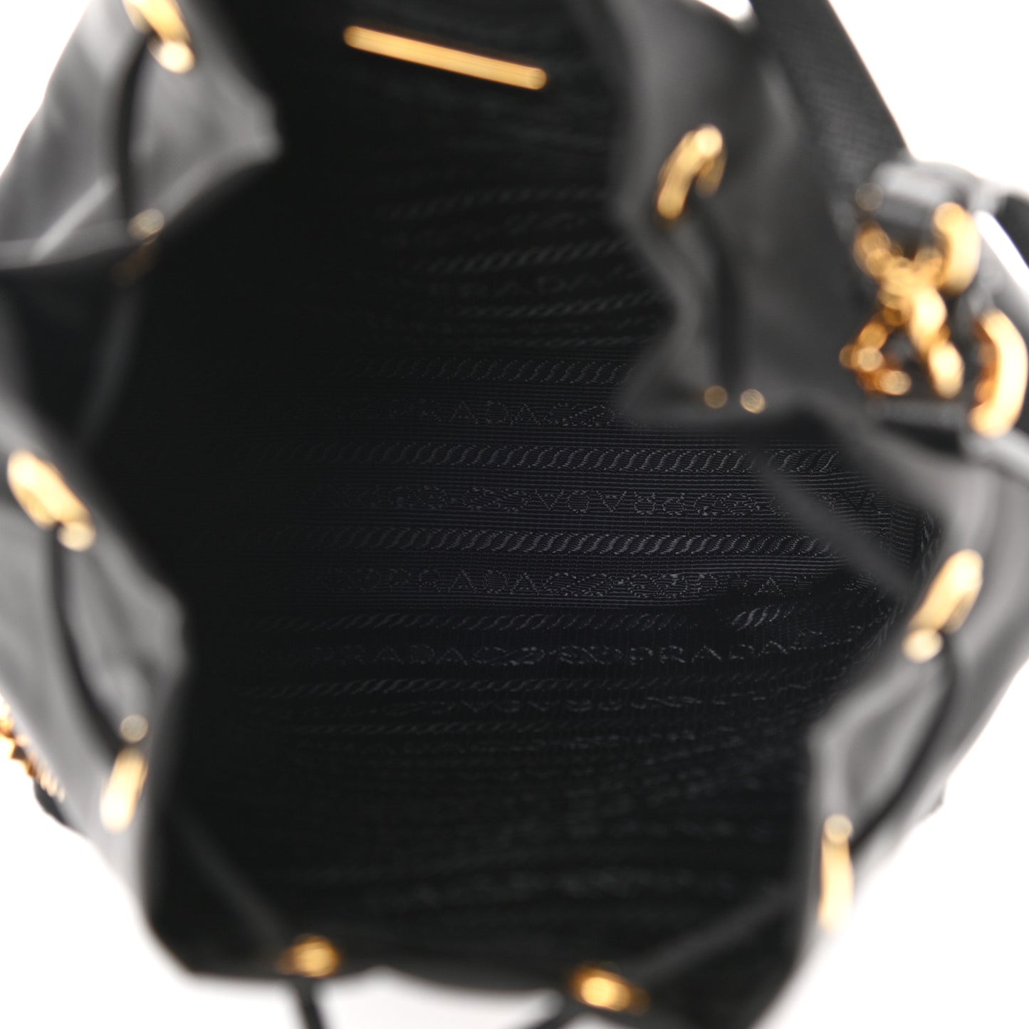 Saffiano Tessuto Nylon Mini Bucket Crossbody Bag Black