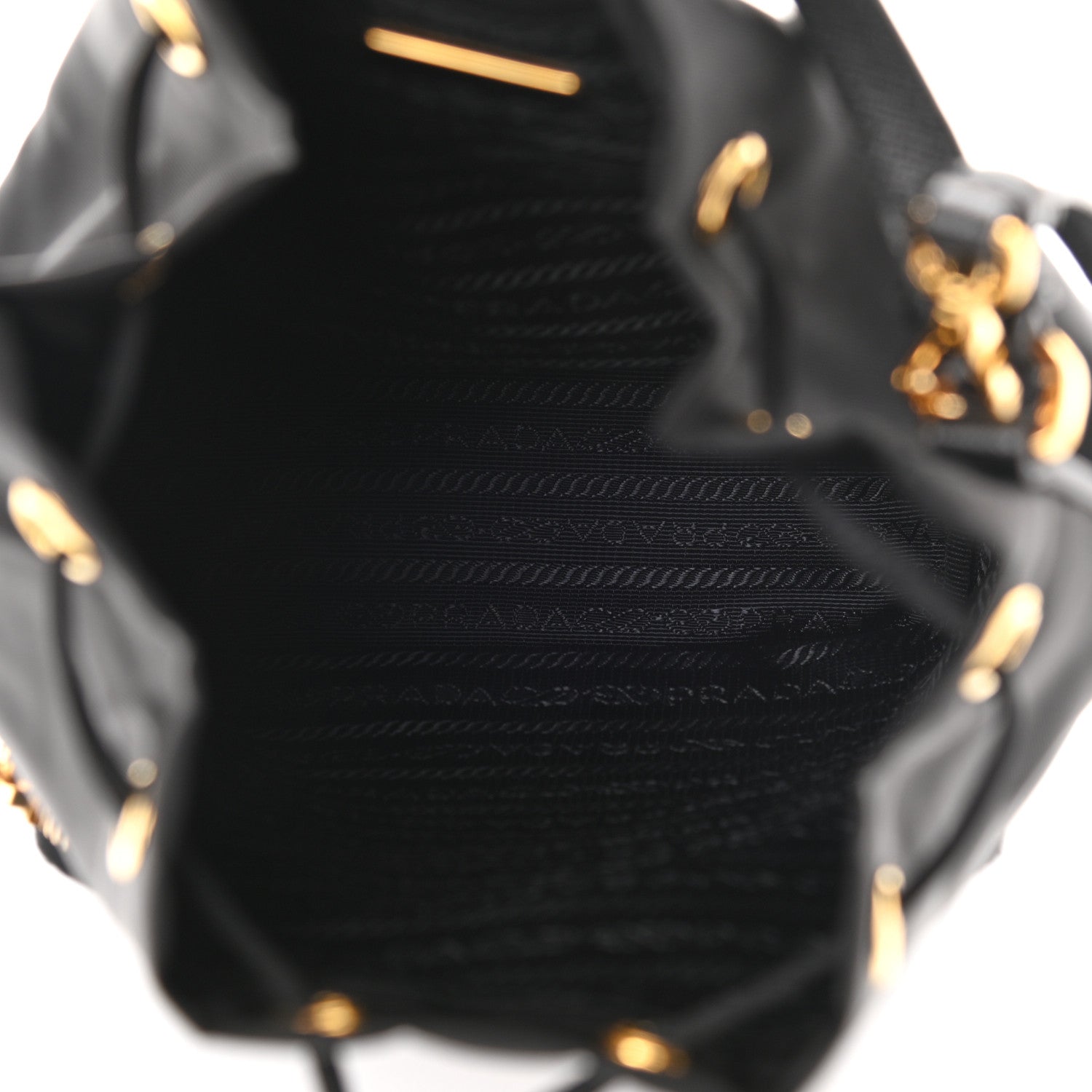 Prada Saffiano Tessuto Nylon Mini Bucket Crossbody Bag Black 5 of 11