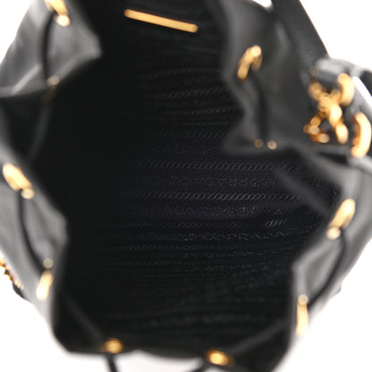 Prada Saffiano Tessuto Nylon Mini Bucket Crossbody Bag Black 5 of 11
