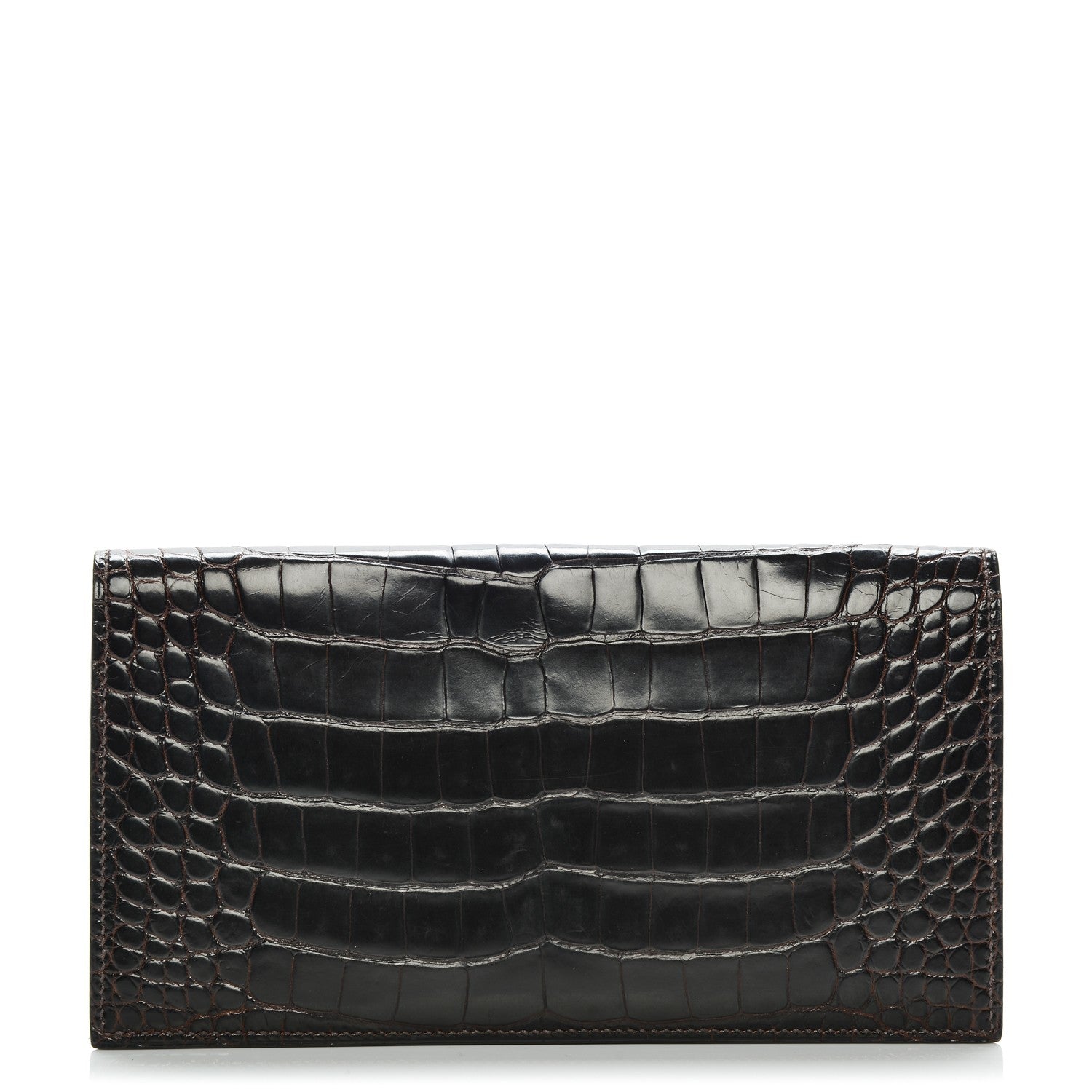 Hermes Alligator MC2 Fleming Checkbook Holder Wallet Havane 1 of 7
