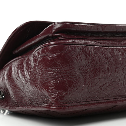 Saint Laurent Crinkled Calfskin Matelasse Monogram Medium Niki Chain Satchel Burgundy 8 of 9