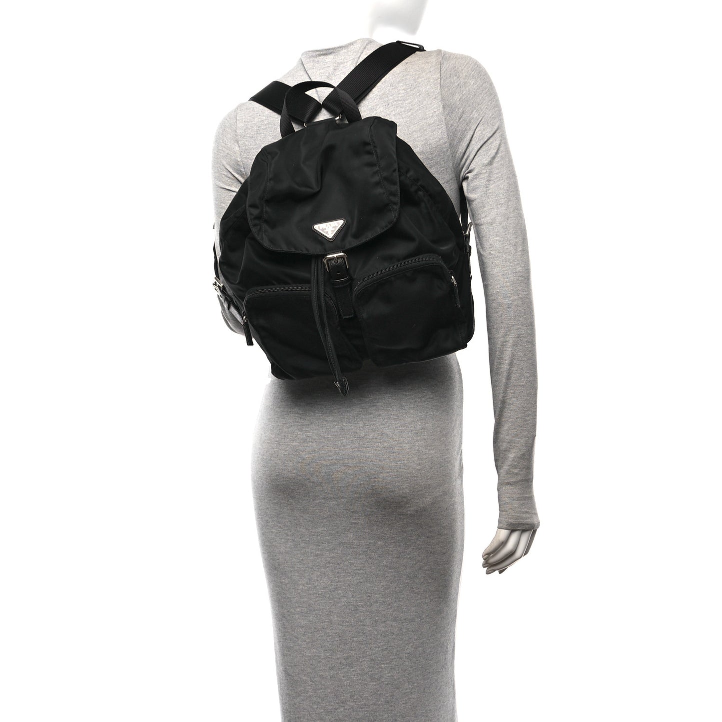 Tessuto Nylon Saffiano Vela Backpack Black