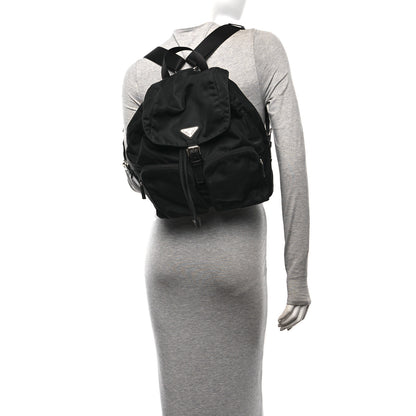 Prada Tessuto Nylon Saffiano Vela Backpack Black 2 of 9