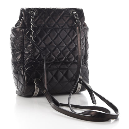Chanel Glazed Calfskin Quilted Small Salzburg Mountain Backpack Black 3 of 9