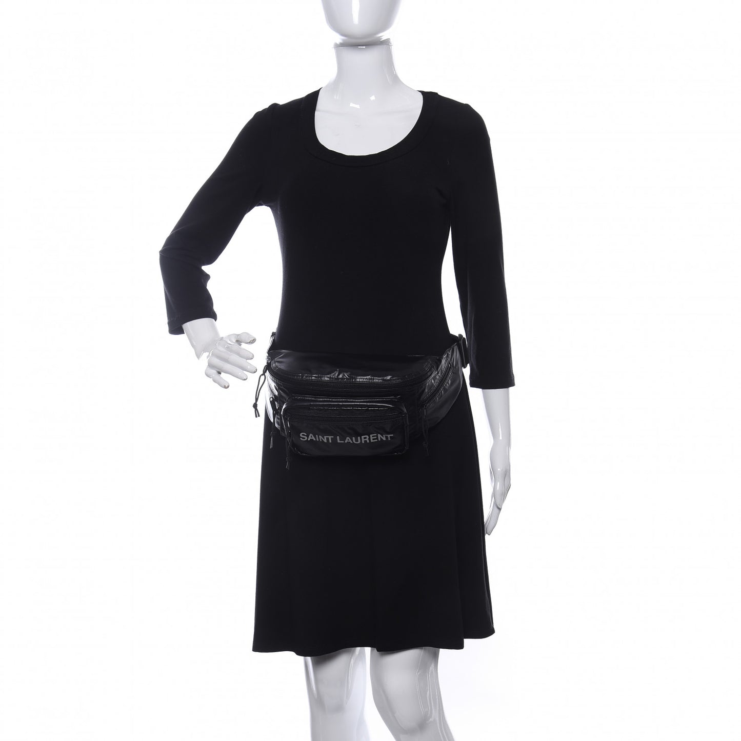 Nylon Logo Ripstop Body Belt Bag Black