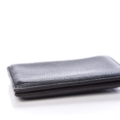 Celine Drummed Calfskin Gusset Card Holder Black 13 of 13