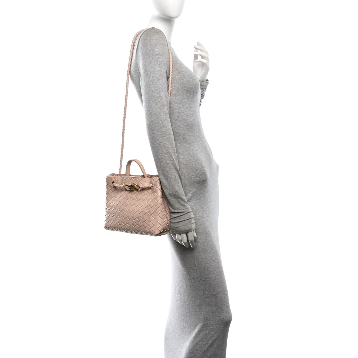 Nappa Intrecciato Small Andiamo Shoulder Bag Lotus