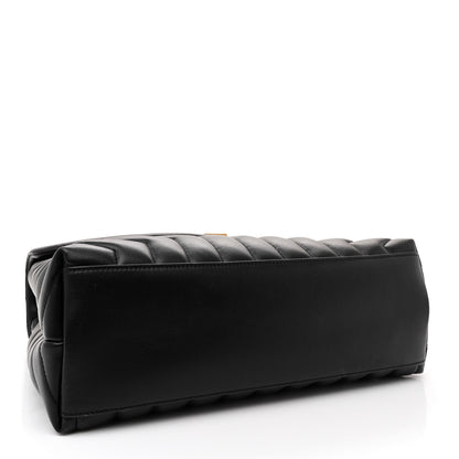 Saint Laurent Calfskin Y Quilted Monogram Medium Loulou Chain Satchel Black 4 of 10