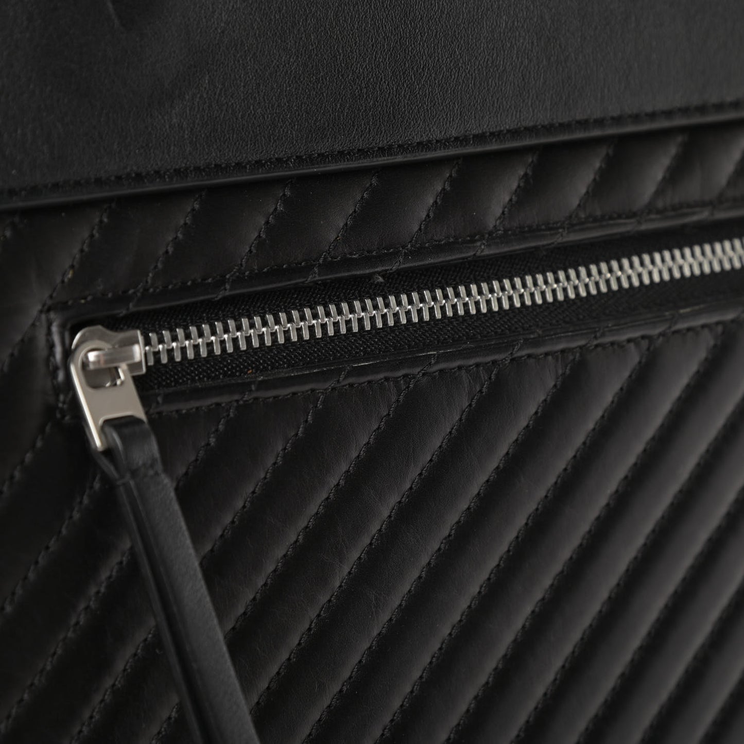 Calfskin Diagonal Quilted Mini Belt Bag Black