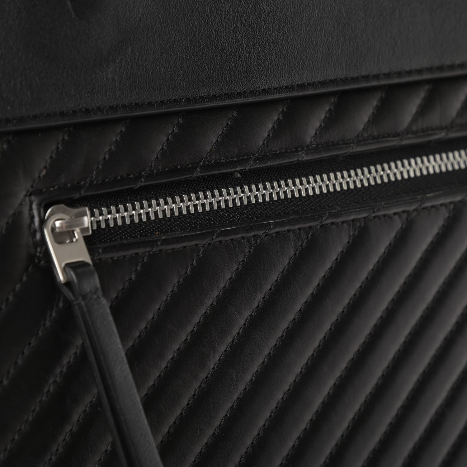 Celine Calfskin Diagonal Quilted Mini Belt Bag Black 11 of 16