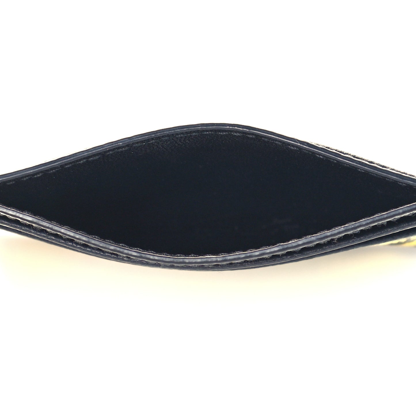 Signature Grained Calfskin Graffiti Ville Multi Card Holder Black Yellow