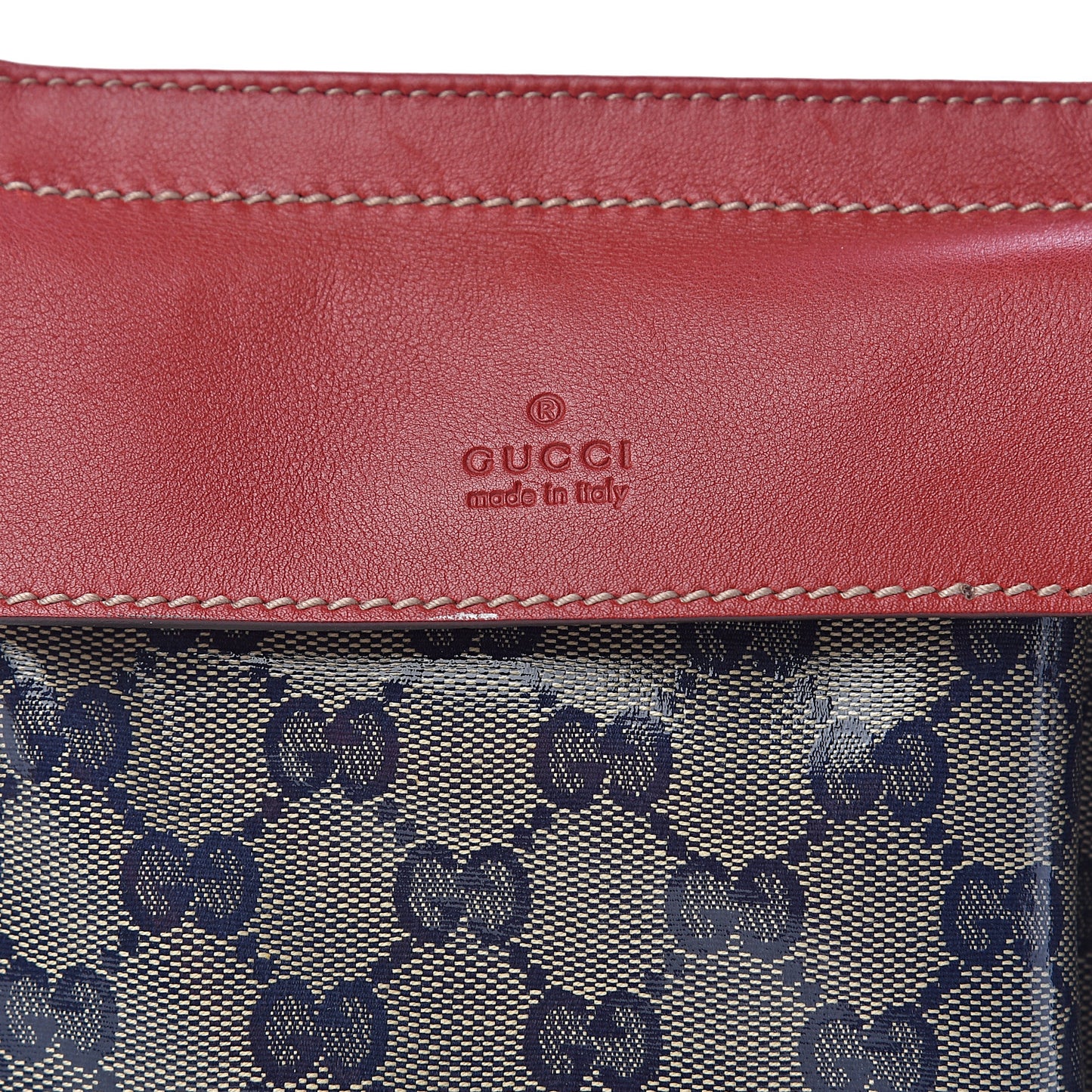 Crystal Monogram Web Double Pocket Belt Bag Navy Red
