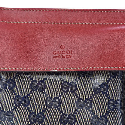Gucci Crystal Monogram Web Double Pocket Belt Bag Navy Red 10 of 10