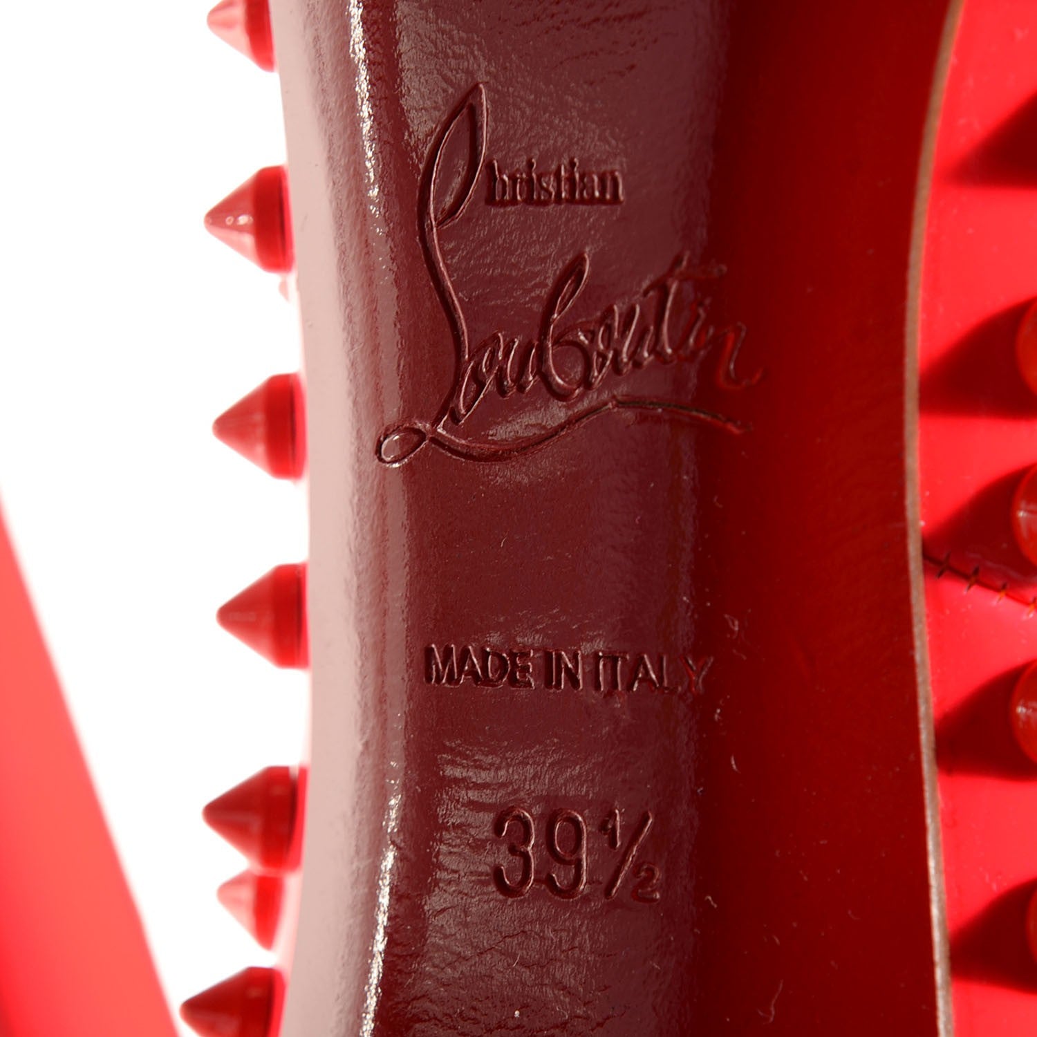 Christian Louboutin Patent Pigalle Spikes 120 Pumps 39.5 Fluo Rose Paris 6 of 6