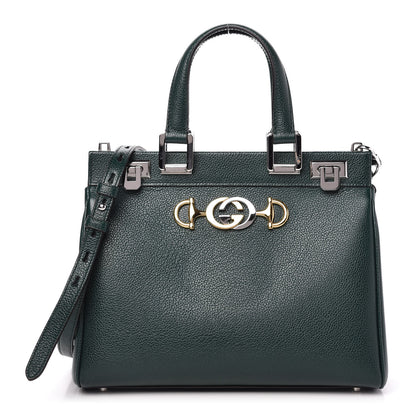 Gucci Grainy Calfskin Small Zumi Top Handle Bag Vintage Green 1 of 9