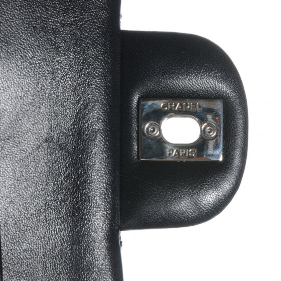 Patent Medium Double Flap Black