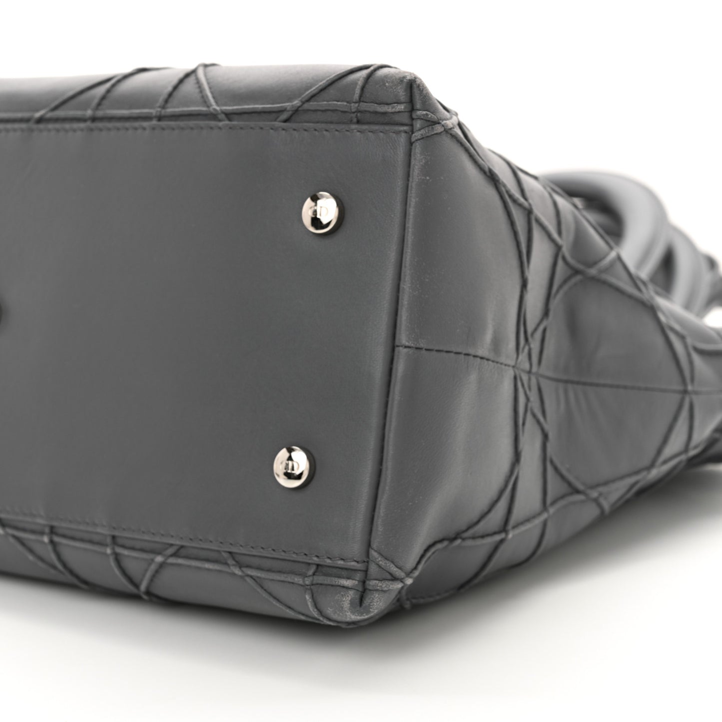Lambskin Cannage Medium Granville Tote dARK Grey