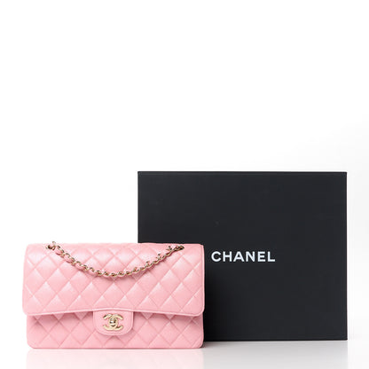 Chanel Iridescent Caviar Quilted Medium Double Flap Rose Pink 12 of 12