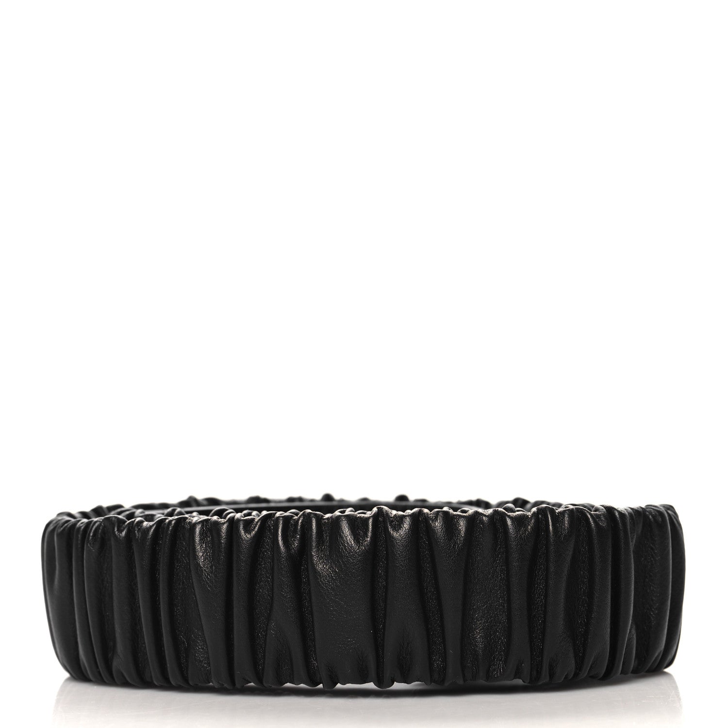 Chanel Lambskin Quilted Ruched Turn Lock CC Belt 95 38 Black 2 of 3