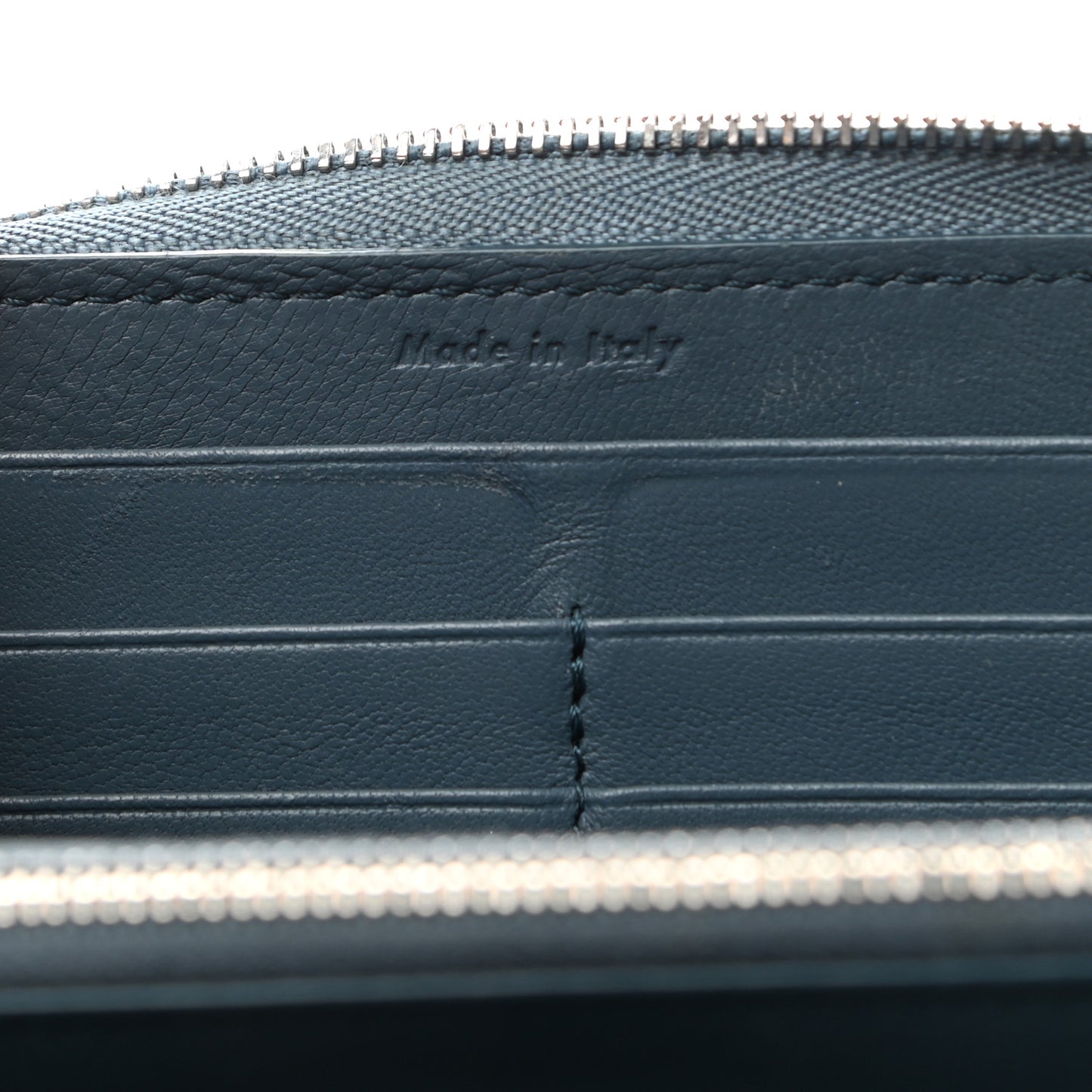 Grained Calfskin Large Zip Around Multifunction Wallet Sky Blue
